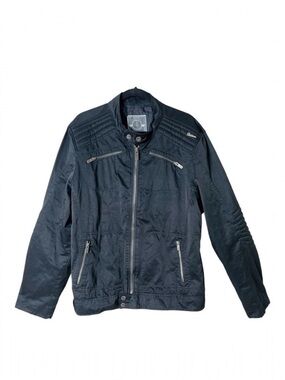 Chevignon Women’s Vintage Black Full Zip Biker Motorcycle Jacket Extra Large